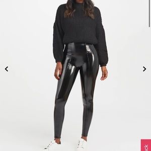SPANX Faux patent leather leggings large